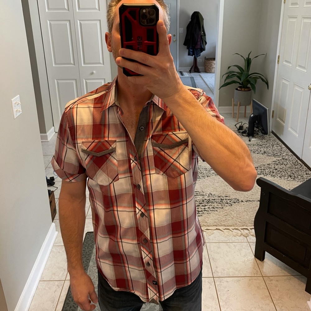 7 diamonds mens short sleeve button down